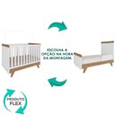 Ver imagem 2 de Quarto Bebê Completo com Berço Retro, Cômoda Retrô Lisa e Prateleira Móveis Peroba Branco/