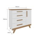 Ver imagem 4 de Quarto Bebê Completo com Berço Retro, Cômoda Retrô Lisa e Prateleira Móveis Peroba Branco/