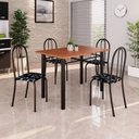 Ver imagem 1 de Conjunto de Mesa Tubular 100x60cm Tampo em MDF com 4 Cadeiras Preto