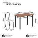 Ver imagem 3 de Conjunto de Mesa Tubular 100x60cm Tampo em MDF com 4 Cadeiras Preto/Bege