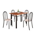 Ver imagem 2 de Conjunto de Mesa Tubular 100x60cm Tampo em MDF com 4 Cadeiras Preto/Bege