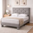 Ver imagem 2 de Cabeceira Estofada Ra Estofados Prime 140 Cm Cinza Suede