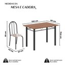 Ver imagem 3 de Conjunto de Mesa Tubular 100x60cm Tampo em MDF com 4 Cadeiras Preto/Arabesco