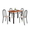Ver imagem 2 de Conjunto de Mesa Tubular 100x60cm Tampo em MDF com 4 Cadeiras Preto/Arabesco