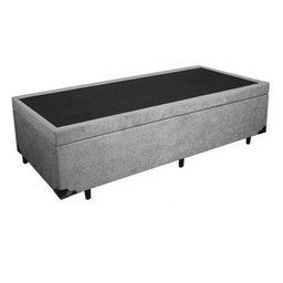 Cama Box Baú Solteiro Confort Acolchões Suede Cinza - 2