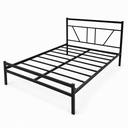 Ver imagem 2 de Cama de Casal de Aço Estilo Industrial com Reforço Central para Colchão 138x188cm - Preto