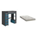 Ver imagem 3 de Cama Infantil Elevada Multifuncional 1 Armário 1 Escrivaninha com Colchão