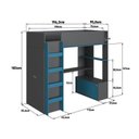 Ver imagem 4 de Cama Infantil Elevada Multifuncional 1 Armário 1 Escrivaninha com Colchão
