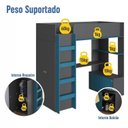 Ver imagem 5 de Cama Infantil Elevada Multifuncional 1 Armário 1 Escrivaninha com Colchão