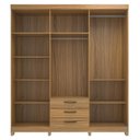 Ver imagem 6 de Guarda-Roupa Casal 6 Portas e 3 Gavetas Marrom/Ipê