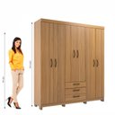 Ver imagem 4 de Guarda-Roupa Casal 6 Portas e 3 Gavetas Marrom/Ipê