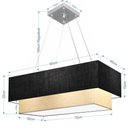 Ver imagem 2 de Lustre Pendente Duplo Retangular Vivare Md-4321 Cúpula em Tecido 80x40cm X 70x30cm - Bivolt Preto-