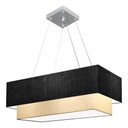 Ver imagem 1 de Lustre Pendente Duplo Retangular Vivare Md-4321 Cúpula em Tecido 80x40cm X 70x30cm - Bivolt Preto-