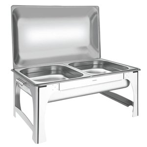 Rechaud 2 Cubas Gn 1/2 8,4l Banho Maria Tramontina em Aço Inox