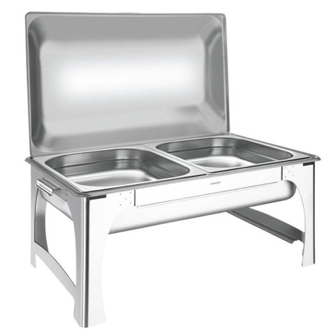 Rechaud 2 Cubas Gn 1/2 8,4l Banho Maria Tramontina em Aço Inox