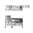 Ver imagem 5 de Cozinha Modulada em Aço 5 Peças 11 Portas Sendo 2 de Vidro 2 Gavetas Florença Itatiaia 