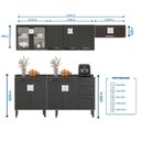 Ver imagem 4 de Cozinha Modulada em Aço 5 Peças 11 Portas Sendo 2 de Vidro 2 Gavetas Florença Itatiaia 