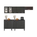 Ver imagem 3 de Cozinha Modulada em Aço 5 Peças 11 Portas Sendo 2 de Vidro 2 Gavetas Florença Itatiaia 