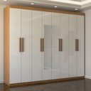 Ver imagem 6 de Guarda-roupa Casal Nirvana 8 Portas 4 gavetas com Espelho Cinamomo/branco - Panorama Móveis