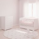 Ver imagem 1 de Quarto Bebe Infantil Doce Sonho Berço Vira Cama e Cômoda Trocador 4 Gavetas Qmovi