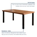 Ver mais imagens de Mesa de Jantar 4 Lugares Tampo de Madeira Maciça Pinus 200x90cm Athenas Marrom Preto/Marrom