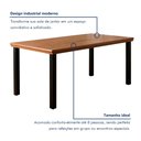 Ver imagem 6 de Mesa de Jantar 4 Lugares Tampo de Madeira Maciça Pinus 200x90cm Athenas Marrom Preto/Marrom