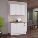 Ver imagem 1 de Cozinha Modulada 2 Peças Bari com Balcão e Armário Aéreo 100% MDF Branco
