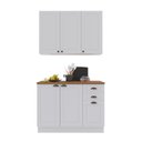 Ver imagem 2 de Cozinha Modulada 2 Peças Bari com Balcão e Armário Aéreo 100% MDF Branco
