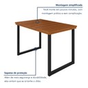 Ver imagem 6 de Mesa de Jantar 4 Lugares Tampo de Madeira Maciça Ripado 120x75cm Berlim Marrom Preto/Marrom