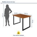 Ver imagem 3 de Mesa de Jantar 4 Lugares Tampo de Madeira Maciça Ripado 120x75cm Berlim Marrom Preto/Marrom
