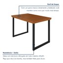 Ver imagem 5 de Mesa de Jantar 4 Lugares Tampo de Madeira Maciça Ripado 120x75cm Berlim Marrom Preto/Marrom