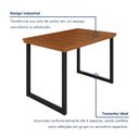 Ver imagem 7 de Mesa de Jantar 4 Lugares Tampo de Madeira Maciça Ripado 120x75cm Berlim Marrom Preto/Marrom