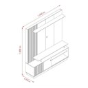 Ver imagem 4 de Estante para TV e Home Theater Ripado até 65 Polegadas 160cm x 183,5cm 1 Porta Ares Marrom Off White