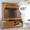 Ver imagem 5 de Estante para TV e Home Theater Ripado até 65 Polegadas 160cm x 183,5 cm 1 Porta Ares Marrom Bege