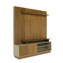 Ver imagem 3 de Estante para TV e Home Theater Ripado até 65 Polegadas 160cm x 183,5 cm 1 Porta Ares Marrom Bege