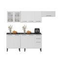 Ver imagem 4 de Cozinha Modulada em Aço 5 Peças 11 Portas Sendo 2 de Vidro 2 Gavetas Florença Itatiaia 