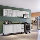 Ver imagem 3 de Cozinha Modulada em Aço 5 Peças 11 Portas Sendo 2 de Vidro 2 Gavetas Florença Itatiaia 