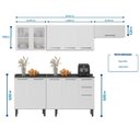 Ver imagem 5 de Cozinha Modulada em Aço 5 Peças 11 Portas Sendo 2 de Vidro 2 Gavetas Florença Itatiaia 