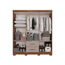 Ver imagem 2 de Guarda-roupa Casal 6 Portas 2 Gavetas Estrela Premium Salleto Cinamomo/off White