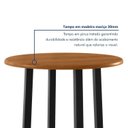 Ver imagem 4 de Mesa Bistrô Redonda Madeira Maciça e Aço 70cm Coliseu Marrom Preto/Marrom
