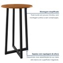 Ver imagem 7 de Mesa Bistrô Redonda Madeira Maciça e Aço 70cm Coliseu Marrom Preto/Marrom