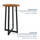 Ver imagem 6 de Mesa Bistrô Redonda Madeira Maciça e Aço 70cm Coliseu Marrom Preto/Marrom