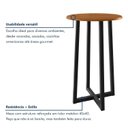 Ver imagem 5 de Mesa Bistrô Redonda Madeira Maciça e Aço 70cm Coliseu Marrom Preto/Marrom