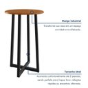 Ver imagem 6 de Mesa Bistrô Redonda Madeira Maciça e Aço 70cm Coliseu Marrom Preto/Marrom