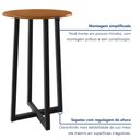 Ver imagem 7 de Mesa Bistrô Redonda Madeira Maciça e Aço 70cm Coliseu Marrom Preto/Marrom