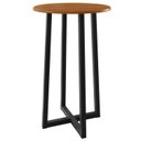 Ver imagem 1 de Mesa Bistrô Redonda Madeira Maciça e Aço 70cm Coliseu Marrom Preto/Marrom
