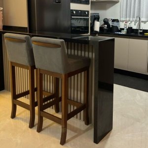 Conjunto 02 Banquetas Alta em Madeira Maciça Nápoles