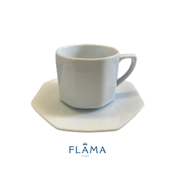 Kit Xícara de Café com Pires Orion Porcelana Branca – 6 Peças - 2