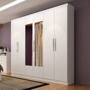 Ver imagem 1 de Guarda Roupa Casal 6 Portas 3 Gavetas Mônaco com Espelho Branco/Ártico