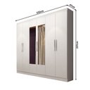 Ver imagem 4 de Guarda Roupa Casal 6 Portas 3 Gavetas Mônaco com Espelho Branco/Ártico